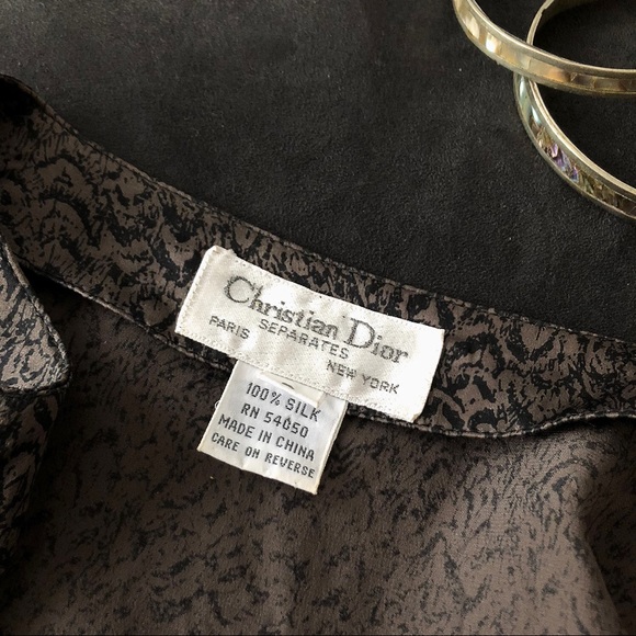 Dior 100% Silk Abstract Print Blouse - Picture 3 of 4